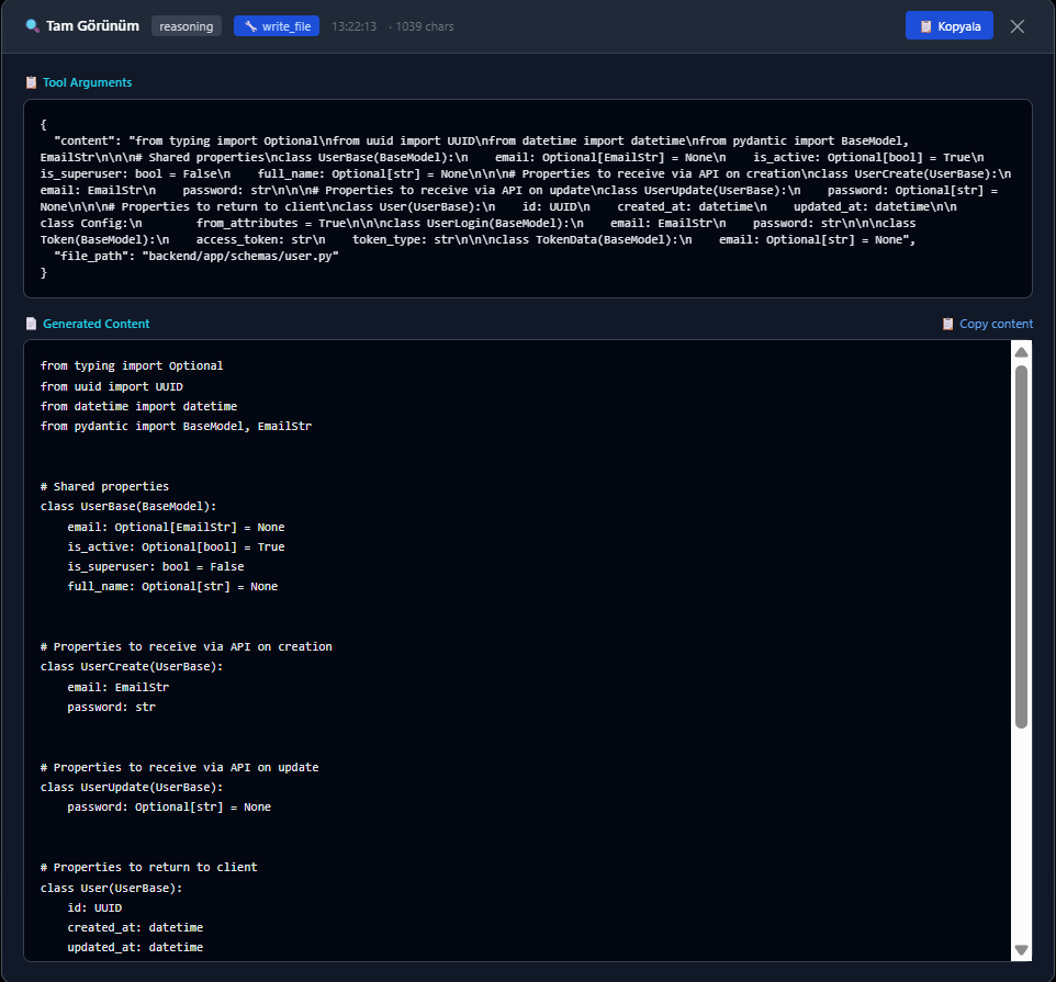 Function Tool Call Full Screen