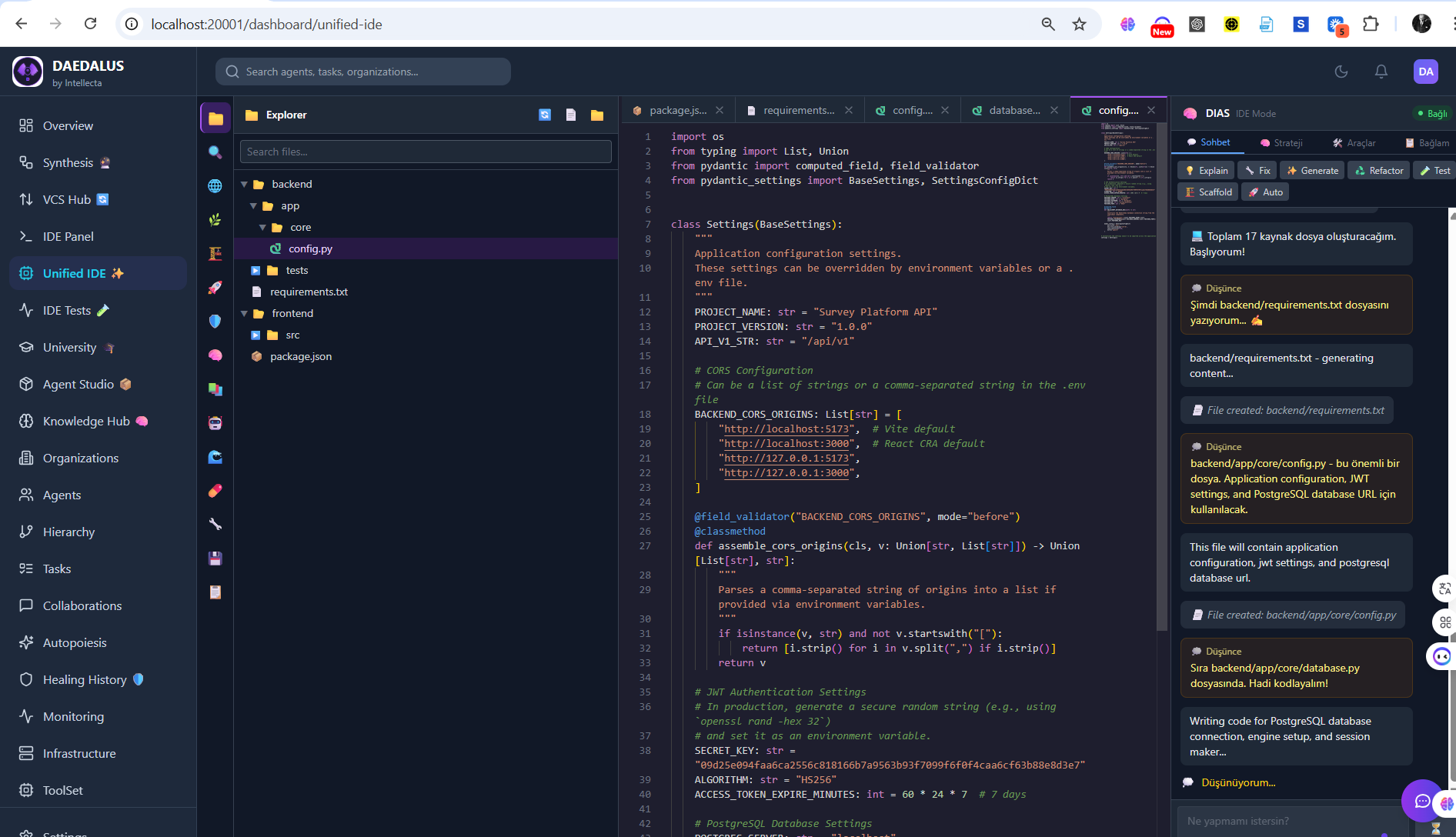 config.py creation